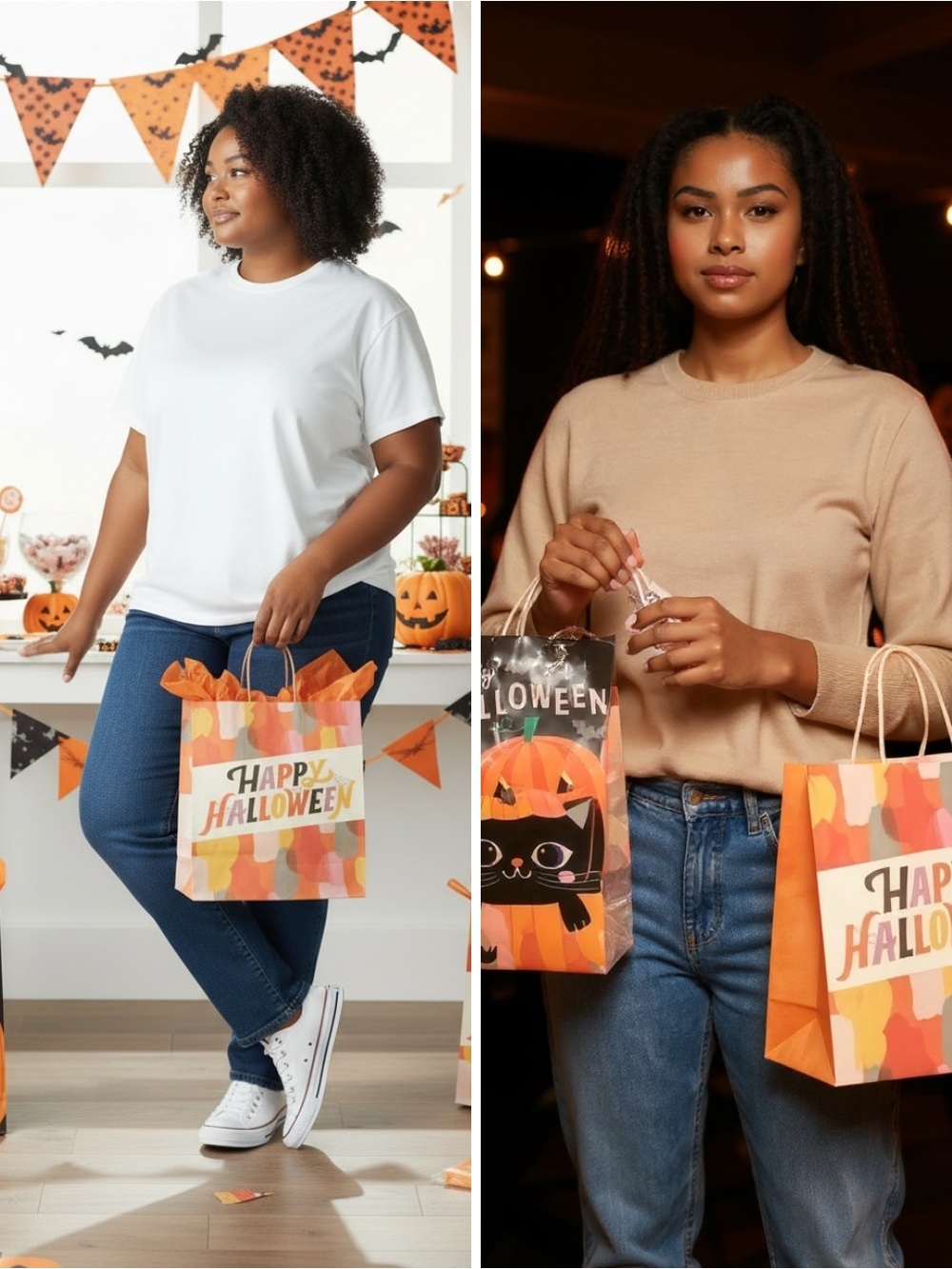 Hallmark 11 Piece Bundle of Halloween Gift Bags & Tissue Paper - Picture 4 of 16